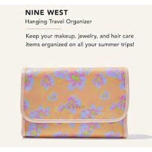 NWT NINE WEST Hanging Travel Vacation Floral Organizer Orange Pink